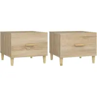 vidaXL Tables basses 2 pcs chêne sonoma 50x50x40 cm bois d'ingénierie