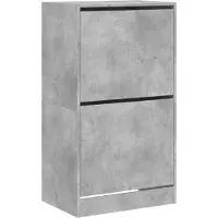 vidaXL Armoire à chaussures 2 tiroirs rabattables gris béton
