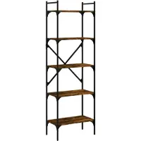 vidaXL Bibliothèque à 5 niveaux chêne fumé 56x31,5x174 cm