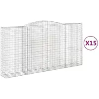 vidaXL Gabions avec arc surélevé 15pcs 400x50x200/220cm Fer galvanisé