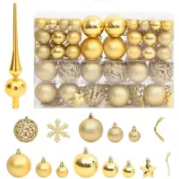 vidaXL Ensemble de boules de Noël 111 pièces doré polystyrène