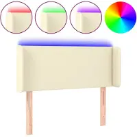 vidaXL Tête de lit LED Crème 103x16x78/88 cm Similicuir