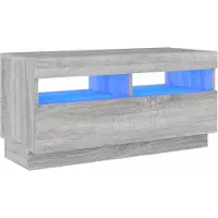 vidaXL Armoire TV avec lampes LED Gris Sonoma 80x35x40 cm