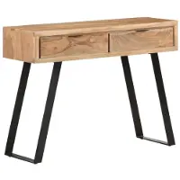 vidaXL Table console 100x35x76 cm Bois d'acacia avec bord naturel