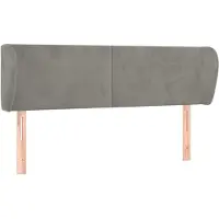 vidaXL Tête de lit avec oreilles gris clair 147x23x78/88 cm velours