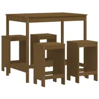 vidaXL Ensemble bar de jardin 5 pièces pin massif brun miel