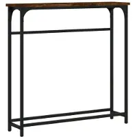 vidaXL Table console chêne fumé 75x19,5x75 cm bois d'ingénierie