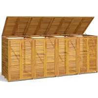 vidaXL Box pour poubelles pour 4 tonnes 280x89x117 cm bois massif acacia