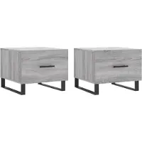 vidaXL Tables basses 2 pcs. Gris Sonoma 50x50x40 cm Bois composite