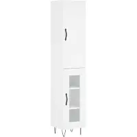 vidaXL Highboard blanc 34,5x34x180 cm Bois composite