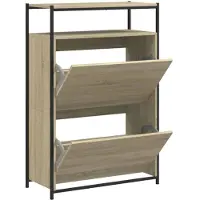 vidaXL Armoire à chaussures chêne sonoma 75x34x112cm bois d'ingénierie