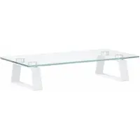 vidaXL Support d'écran blanc 40x20x8 cm verre trempé et métal