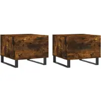 vidaXL Tables basses 2 pcs. Chêne fumé 50x50x40 cm Bois composite