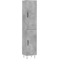 vidaXL Highboard gris béton 34,5x34x180 cm Bois composite