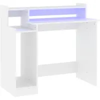 vidaXL Bureau avec LEDs Blanc 97x45x90 cm Bois composite