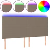 vidaXL Tête de lit LED Taupe 180x5x118/128 cm Tissu