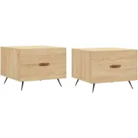 vidaXL Tables basses 2 pièces chêne Sonoma 50x50x40 cm bois composite