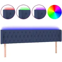 vidaXL Tête de lit LED bleue 183x16x78/88 cm Tissu
