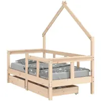 vidaXL Lit d'enfant avec tiroirs 70x140 cm pin massif