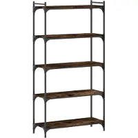 vidaXL Bibliothèque 5 niveaux chêne fumé 80x30x154cm bois d'ingénierie