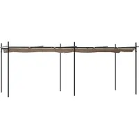 vidaXL Pergola avec toit coulissant Taupe 589x292x230 cm