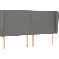 vidaXL Tête de lit avec oreilles gris foncé 203x23x118/128 cm Tissu