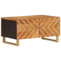 vidaXL Table basse marron et noire 80x50x40 cm en bois massif de manguier