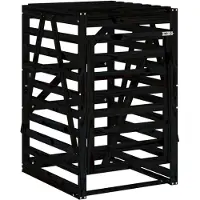 vidaXL Box pour poubelles noir 84x90x128,5 cm pin massif