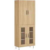 vidaXL Highboard chêne Sonoma 69,5x34x180 cm Matériau dérivé du bois