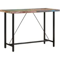 vidaXL Table de bar 150x70x107 cm Vieux bois massif et fer