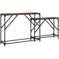 vidaXL Tables console gigognes 2 pcs chêne fumé bois d'ingénierie