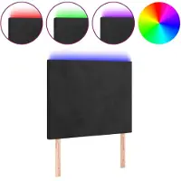 vidaXL Tête de lit LED noir 100x5x118/128 cm velours
