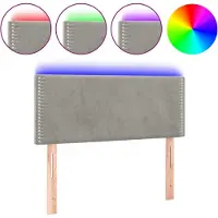 vidaXL Tête de lit LED gris clair 100x5x78/88 cm velours