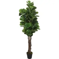 vidaXL Ficus lyrata artificiel 134 feuilles 120 cm vert