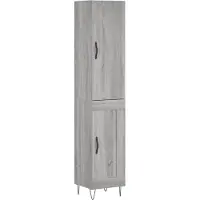 vidaXL Highboard Gris Sonoma 34,5x34x180 cm Matériau dérivé du bois