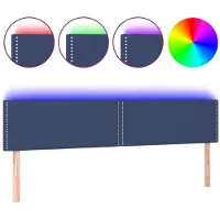 vidaXL LED Tête de lit bleu 200x5x78/88 cm Tissu