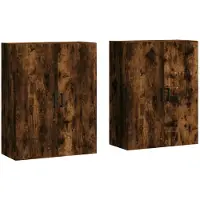 vidaXL Armoires murales 2 pcs. Chêne fumé 69,5x34x90 cm