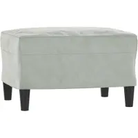vidaXL Repose-pied Gris clair 60x50x41 cm Velours