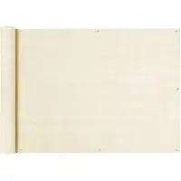 vidaXL Écran De Balcon Crème 75x600 Cm Pehd