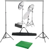 vidaXL Kit de studio photo avec ensemble d'éclairage et toile de fond