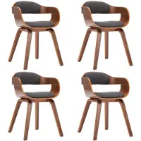 vidaXL Chaises de salle à manger 4 pcs. Gris foncé Tissu et bois courbé