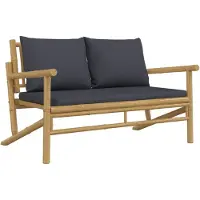 vidaXL Banc de jardin avec coussins gris foncé en bambou