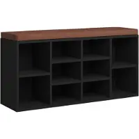 vidaXL Banc à chaussures Noir 103x30x48 cm Bois d'ingénierie