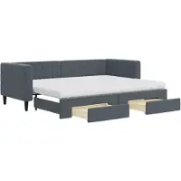 vidaXL Lit de jour extensible avec tiroirs gris foncé 80x200 cm velours