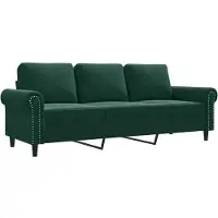 vidaXL Canapé 3 places vert foncé 180 cm velours