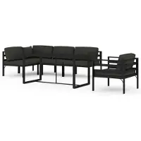 vidaXL Ensemble salon de jardin 6 pièces avec coussins Aluminium Anthracite