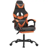 vidaXL Chaise de jeu avec repose-pieds Pivotante Noir & Orange Similicuir