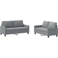vidaXL Ensemble de canapés 2 pièces avec coussins Tissu gris clair