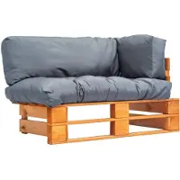 vidaXL Canapé de jardin en palettes avec coussins gris en pin