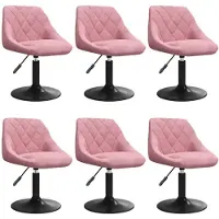 vidaXL Chaises de salle à manger 6 pcs. Pivotant Rose Velours